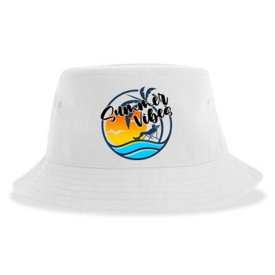 Summer Vibes Sunset Beach Tropical Sustainable Bucket Hat