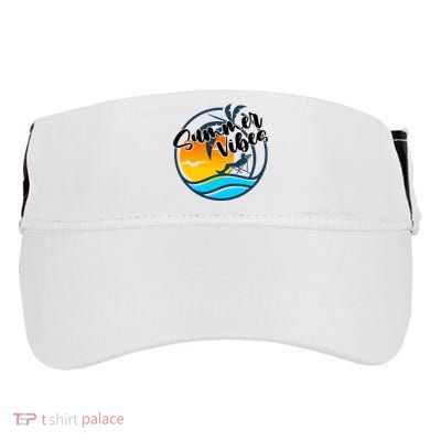 Summer Vibes Sunset Beach Tropical Adult Drive Performance Visor