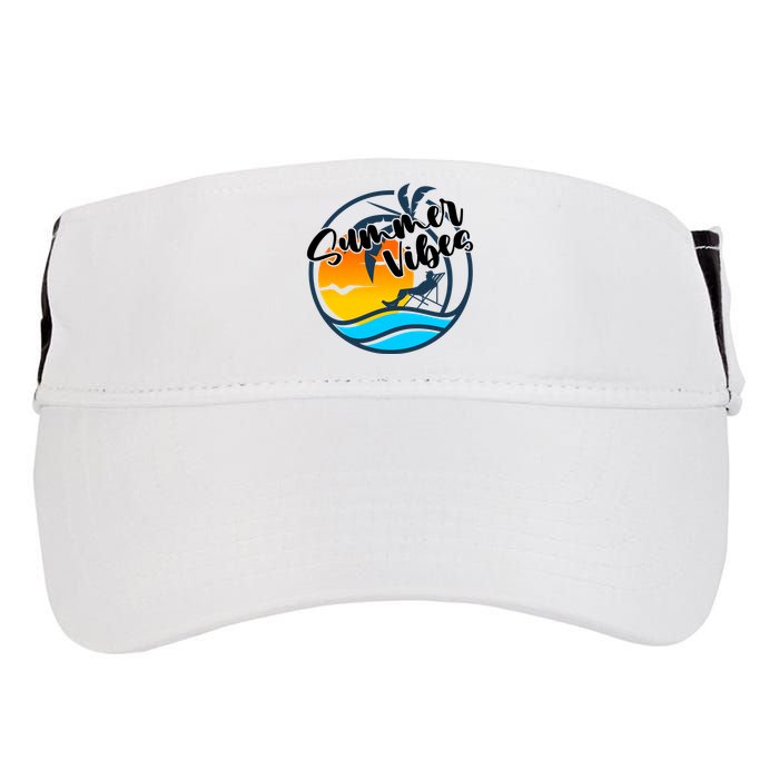 Summer Vibes Sunset Beach Tropical Adult Drive Performance Visor