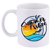 Summer Vibes Sunset Beach Tropical 11oz C Handle Ceramic Mug