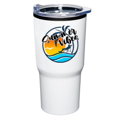 Summer Vibes Sunset Beach Tropical Tumbler