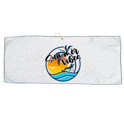 Summer Vibes Sunset Beach Tropical Large Microfiber Waffle Golf Towel