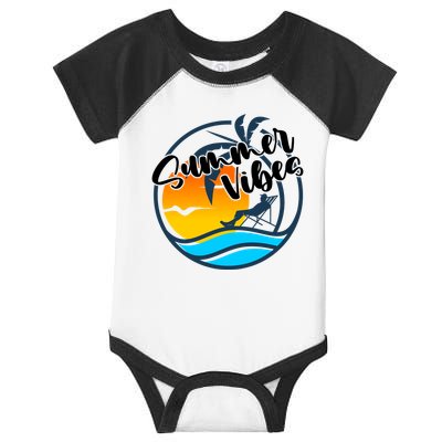 Summer Vibes Sunset Beach Tropical Infant Baby Jersey Bodysuit