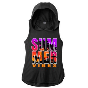 Summer Vibes Ladies PosiCharge Tri-Blend Wicking Draft Hoodie Tank