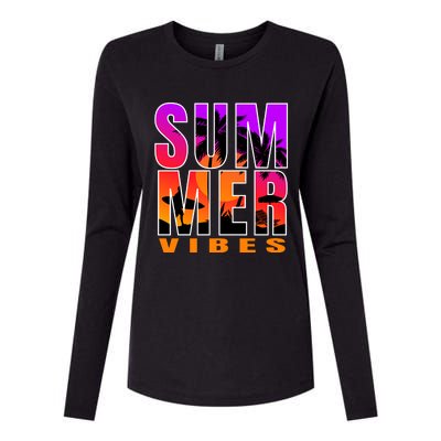 Summer Vibes Womens Cotton Relaxed Long Sleeve T-Shirt