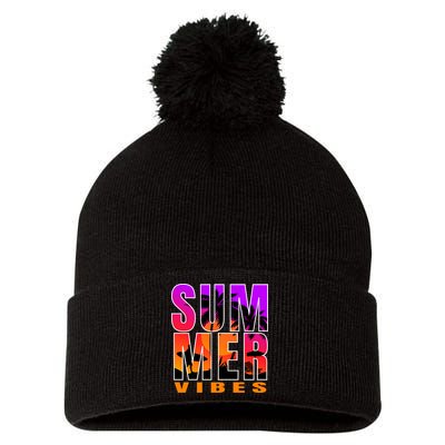 Summer Vibes Pom Pom 12in Knit Beanie