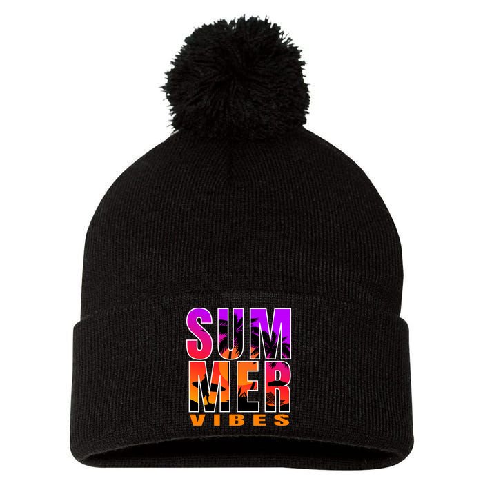 Summer Vibes Pom Pom 12in Knit Beanie