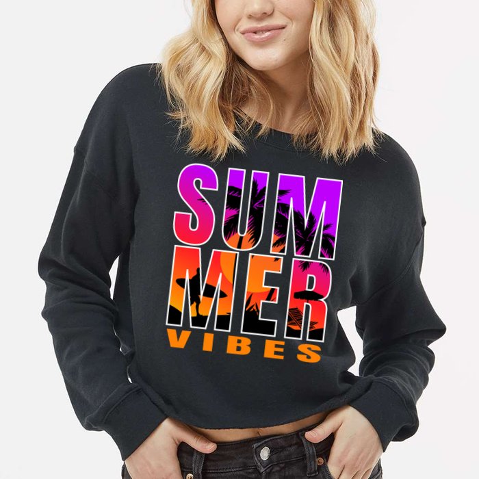 Summer Vibes Cropped Pullover Crew