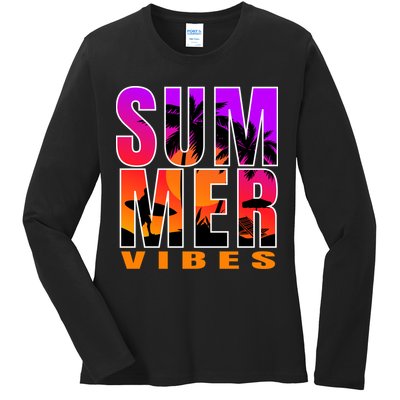 Summer Vibes Ladies Long Sleeve Shirt