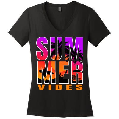 Summer Vibes Women's V-Neck T-Shirt
