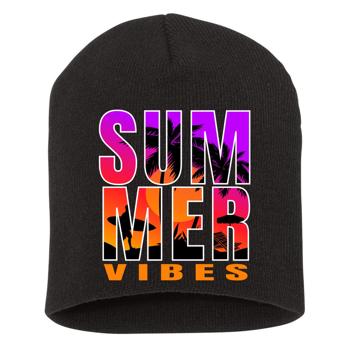 Summer Vibes Short Acrylic Beanie