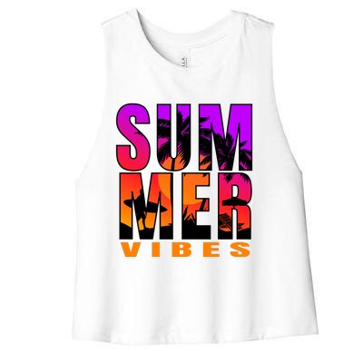 Summer Vibes Women's Racerback Cropped Tank