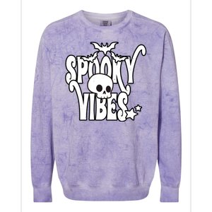 Spooky Vibes Skull Halloween Colorblast Crewneck Sweatshirt