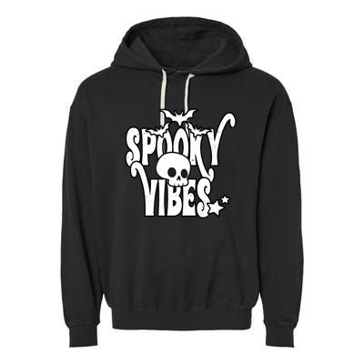Spooky Vibes Skull Halloween Garment-Dyed Fleece Hoodie