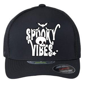 Spooky Vibes Skull Halloween Flexfit Unipanel Trucker Cap