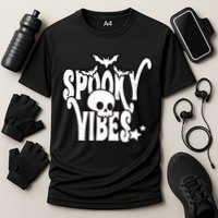 Spooky Vibes Skull Halloween Cooling Performance Crew T-Shirt