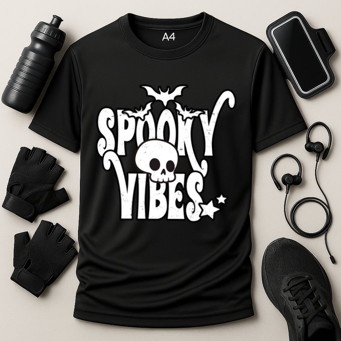 Spooky Vibes Skull Halloween Cooling Performance Crew T-Shirt