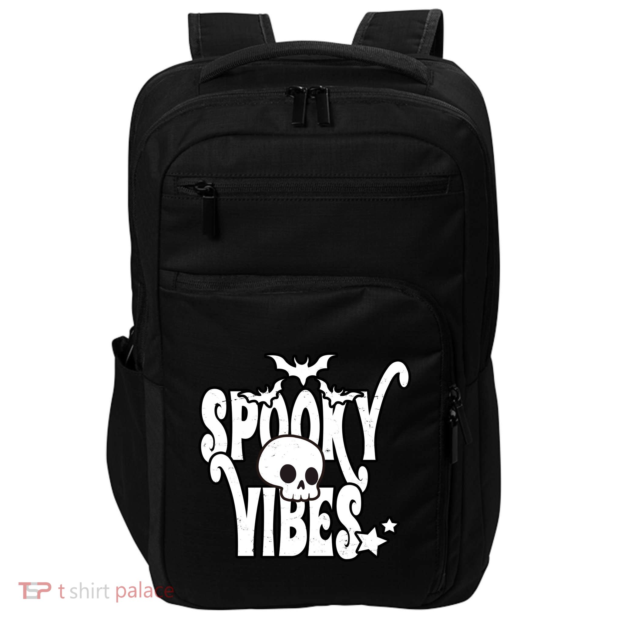 Spooky Vibes Skull Halloween Impact Tech Backpack
