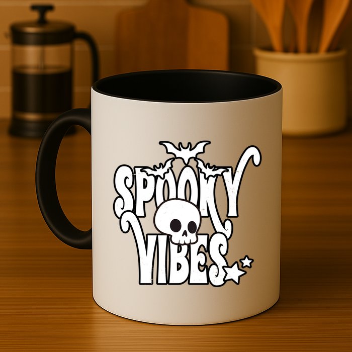 Spooky Vibes Skull Halloween Mug