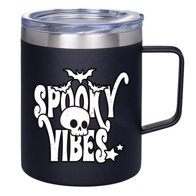 Spooky Vibes Skull Halloween 12oz Stainless Steel Coffee Mug