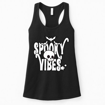 Spooky Vibes Skull Halloween Womens Tank Top