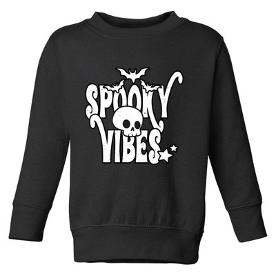 Spooky Vibes Skull Halloween Toddler Sweatshirt
