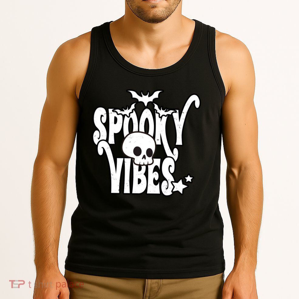 Spooky Vibes Skull Halloween Tank Top