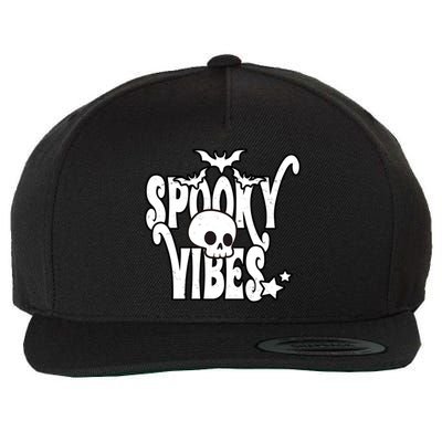 Spooky Vibes Skull Halloween Wool Snapback Cap