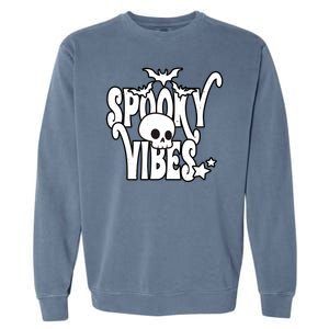 Spooky Vibes Skull Halloween Garment-Dyed Sweatshirt