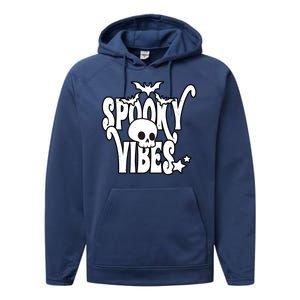 Spooky Vibes Skull Halloween Performance Fleece Hoodie