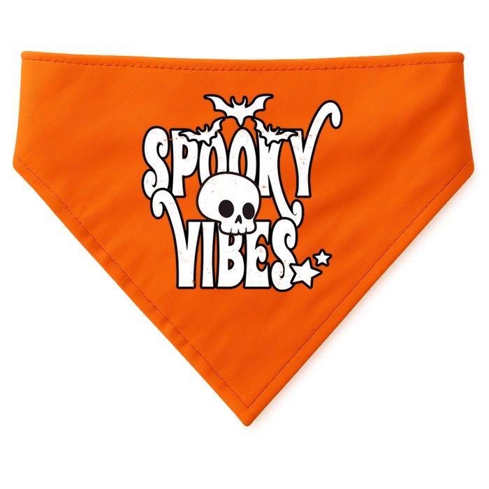 Spooky Vibes Skull Halloween USA-Made Doggie Bandana