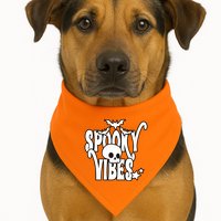 Spooky Vibes Skull Halloween USA-Made Doggie Bandana