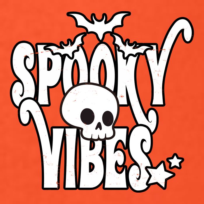 Spooky Vibes Skull Halloween USA-Made Doggie Bandana