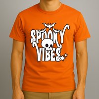 Spooky Vibes Skull Halloween T-Shirt