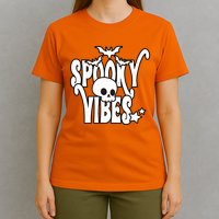 Spooky Vibes Skull Halloween T-Shirt