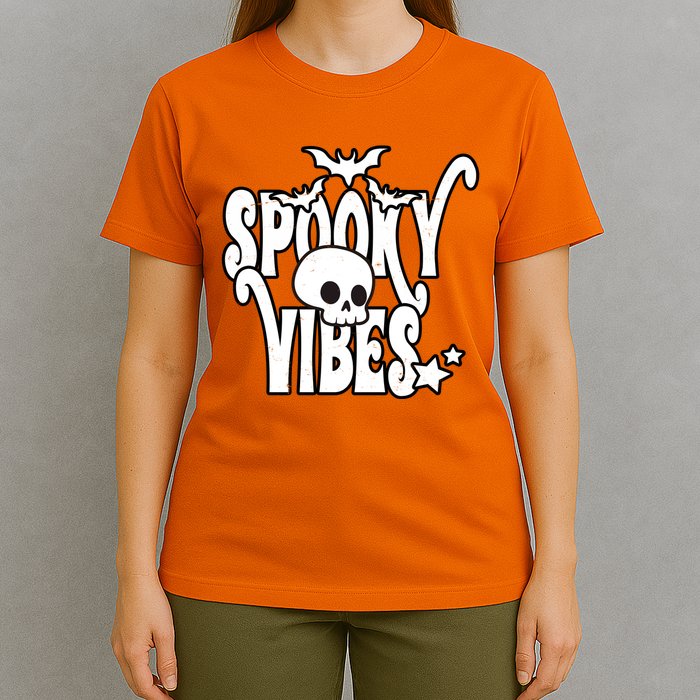 Spooky Vibes Skull Halloween T-Shirt