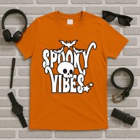 Spooky Vibes Skull Halloween T-Shirt