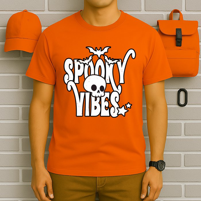 Spooky Vibes Skull Halloween T-Shirt