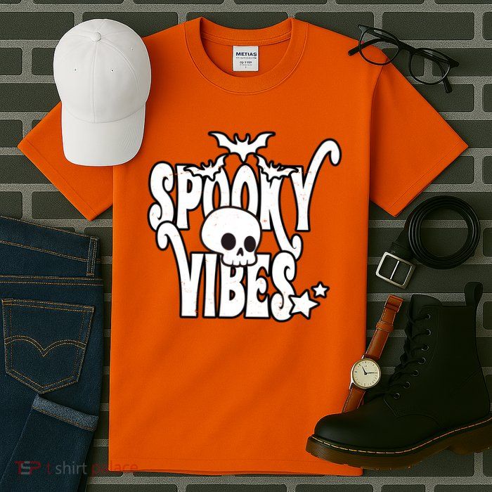 Spooky Vibes Skull Halloween Tall T-Shirt