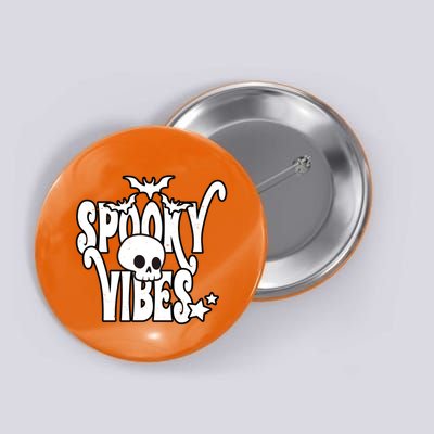 Spooky Vibes Skull Halloween Button