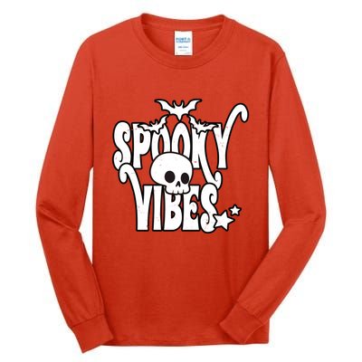 Spooky Vibes Skull Halloween Tall Long Sleeve T-Shirt