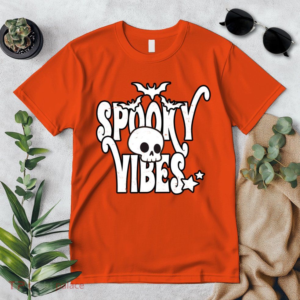 Spooky Vibes Skull Halloween Premium T-Shirt