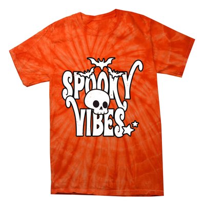 Spooky Vibes Skull Halloween Tie-Dye T-Shirt