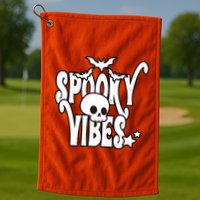 Spooky Vibes Skull Halloween Golf Towel