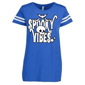 Spooky Vibes Skull Halloween Enza Ladies Jersey Football T-Shirt