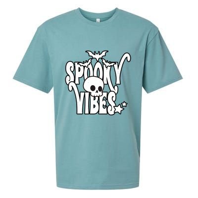 Spooky Vibes Skull Halloween Sueded Cloud Jersey T-Shirt
