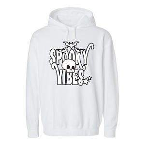 Spooky Vibes Skull Halloween Garment-Dyed Fleece Hoodie