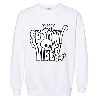 Spooky Vibes Skull Halloween Garment-Dyed Sweatshirt