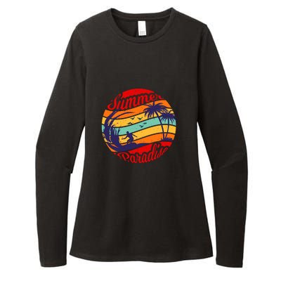 Surfing Vintage Summer Paradise Surf Gift Womens CVC Long Sleeve Shirt