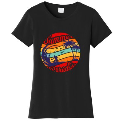 Surfing Vintage Summer Paradise Surf Gift Women's T-Shirt